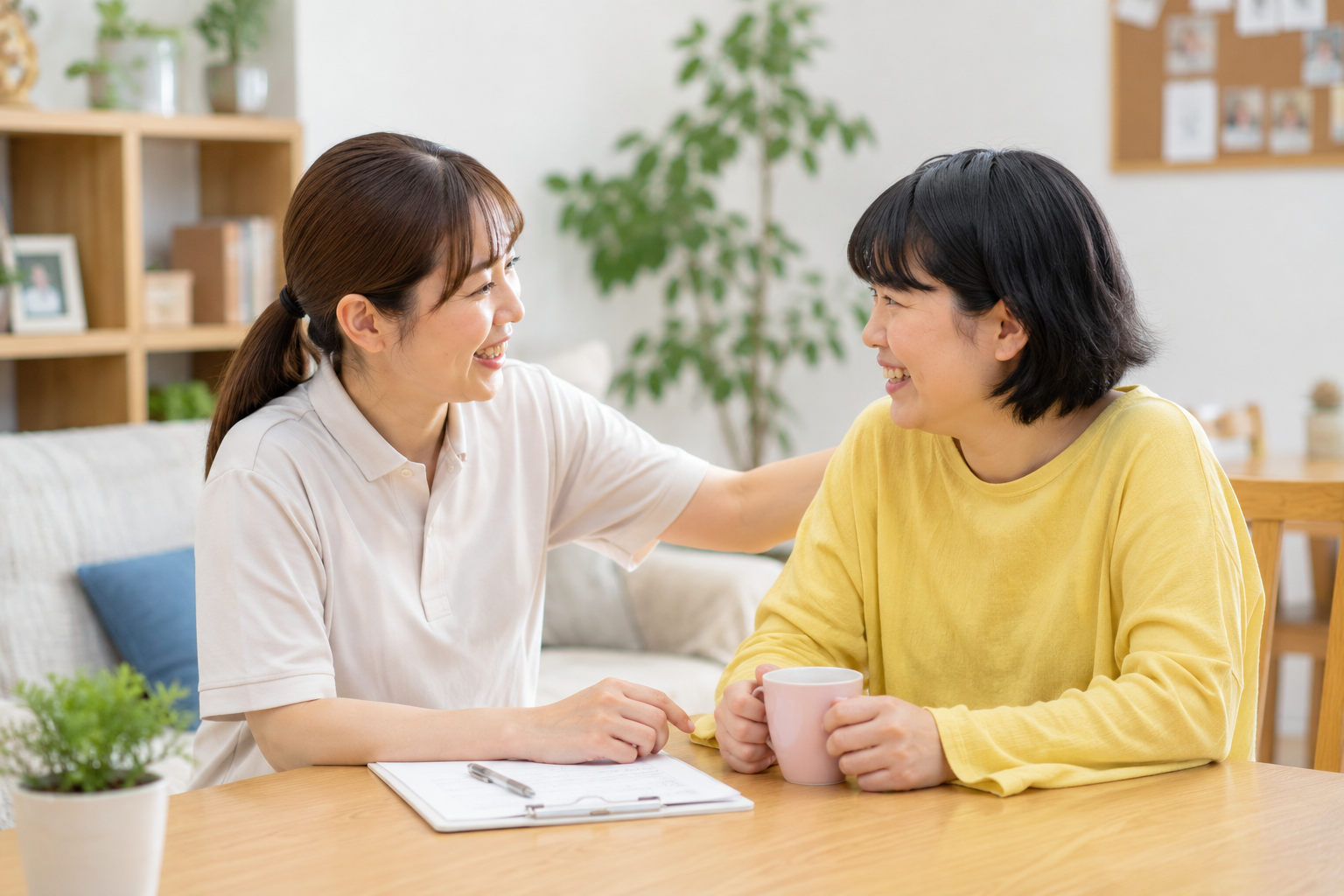 たろちゃんちで利用者に寄り添うスタッフの支援風景
