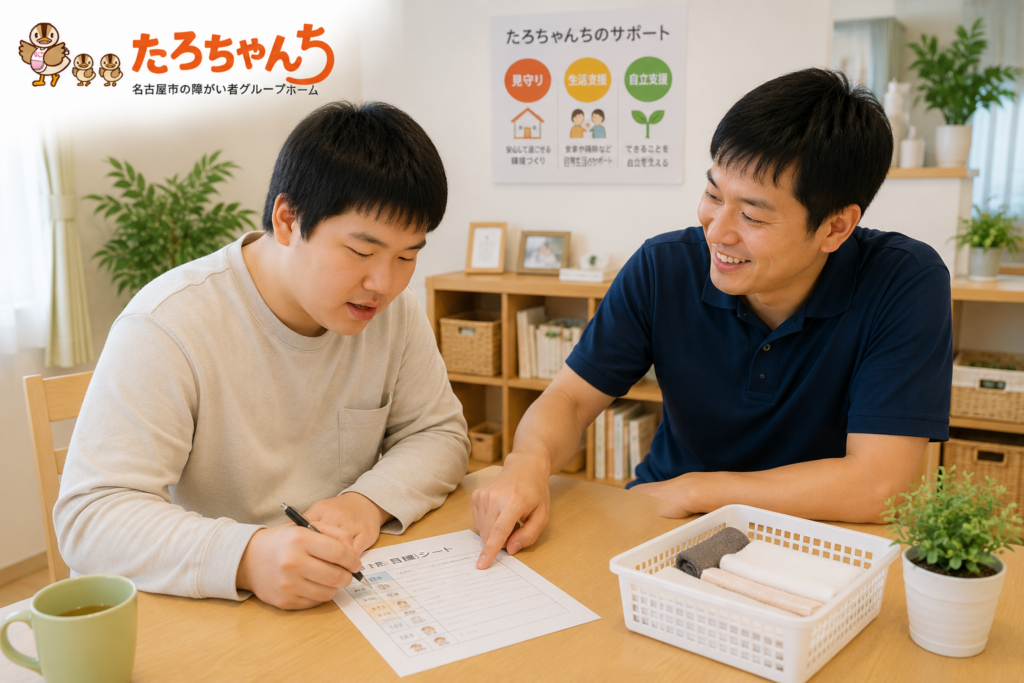 たろちゃんちで利用者一人ひとりに合わせた生活支援を行う様子