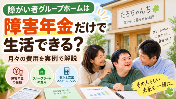 障がい者グループホームは障害年金だけで生活できる？月々の費用を実例で解説