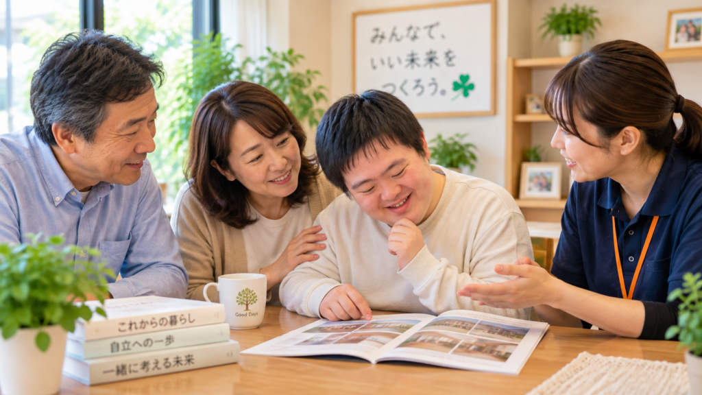 親亡き後に備えてグループホームでの将来の暮らしを考える本人と家族