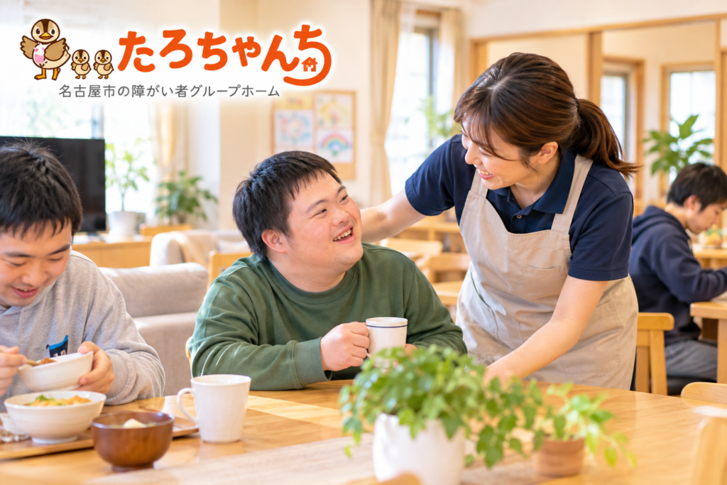 名古屋のたろちゃんちで知的障がいのある利用者さんの生活を支えるスタッフの様子