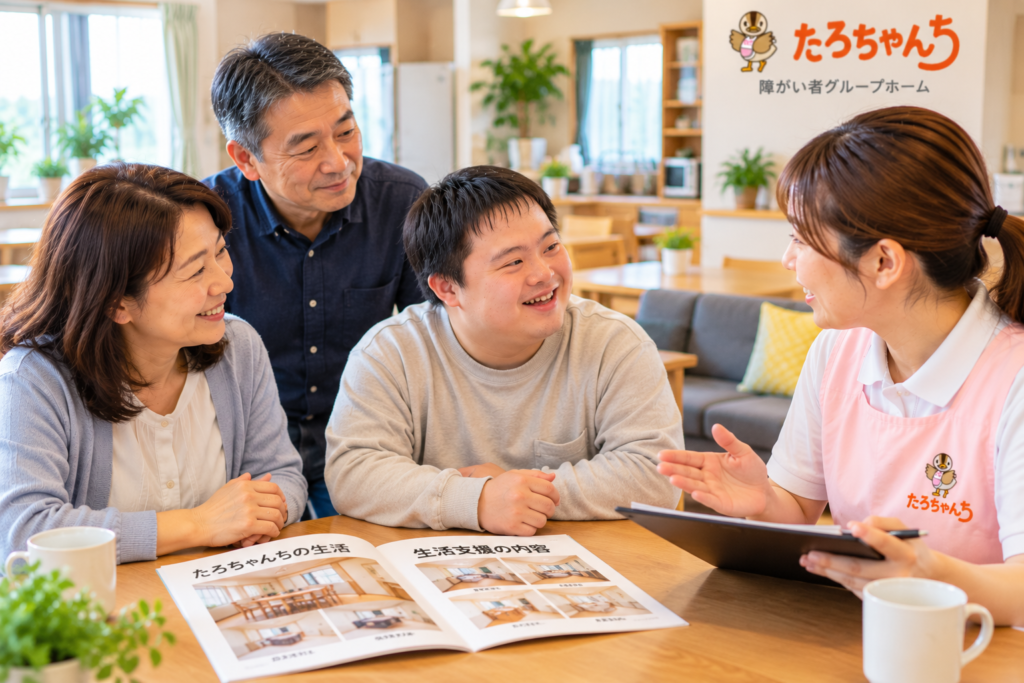 名古屋の障がい者グループホームで区分2の生活支援を相談する様子